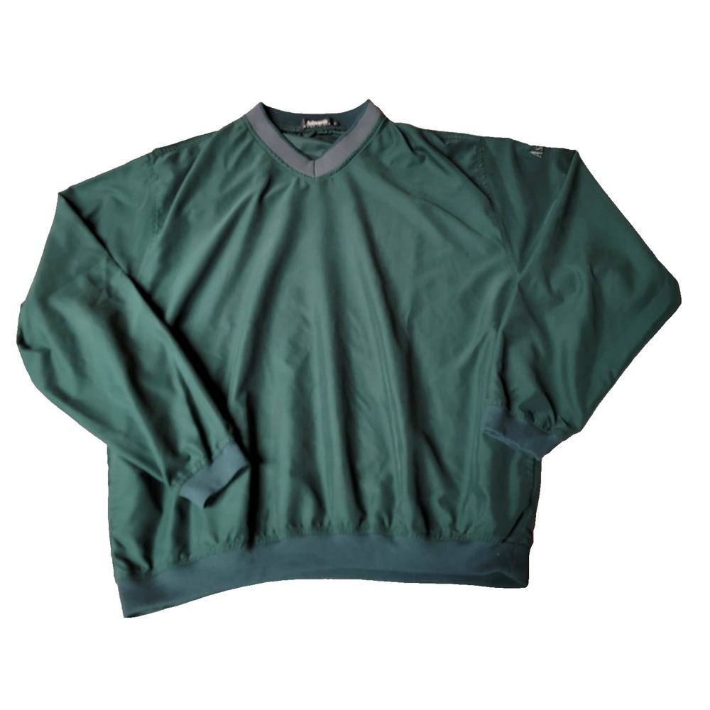 Vintage Ashworth Windbreaker VNeck Green Pullover Made In USA Golf Men SizeLarge